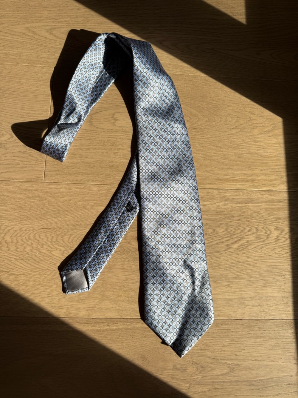 Stefano Ricci Light Blue Micro-Pattern Silk Tie